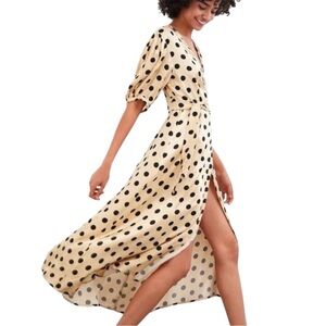 Women's Zara Polka Dot Midi Dress. Size XS